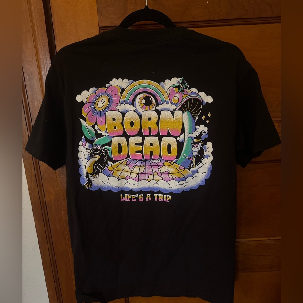 Born Dead Black Graphic T-Shirt with Colorful Design Grateful Dead Size Medium